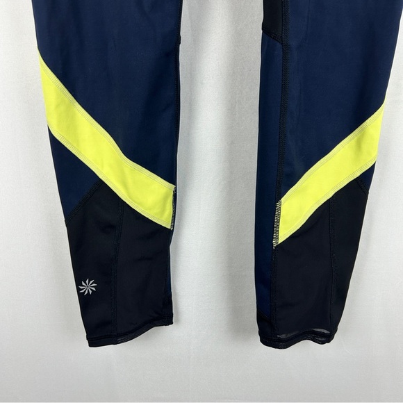 Athleta Sonar 7/8 Colorblock Tights black navy green size S - Picture 4 of 8
